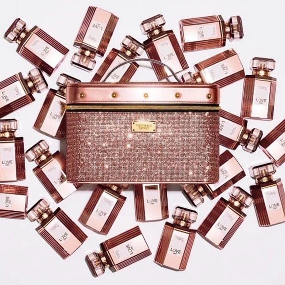 Victoria's Secret Handbags - RARE Limited Edition Victoria’s Secret Glitter Runway Train Case Rose Gold